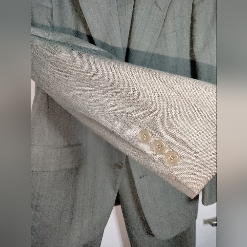 Christian Dior (Sz 44/34) Men's Wool Gray (2pc) S… - image 8